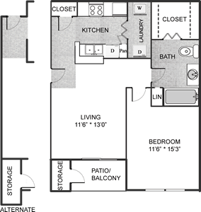 The Madison - One Bedroom / One Bath - 632 Sq. Ft.*